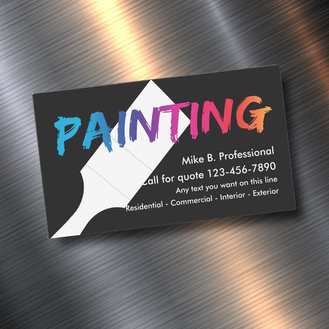 Cool Professionnel Peintre Cartes de visite magnét (House painter magnetic business cards by Custom Business Templates )