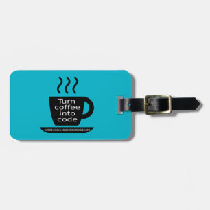 Cool Programmer Geek Coffee Addiction Luggage Tag