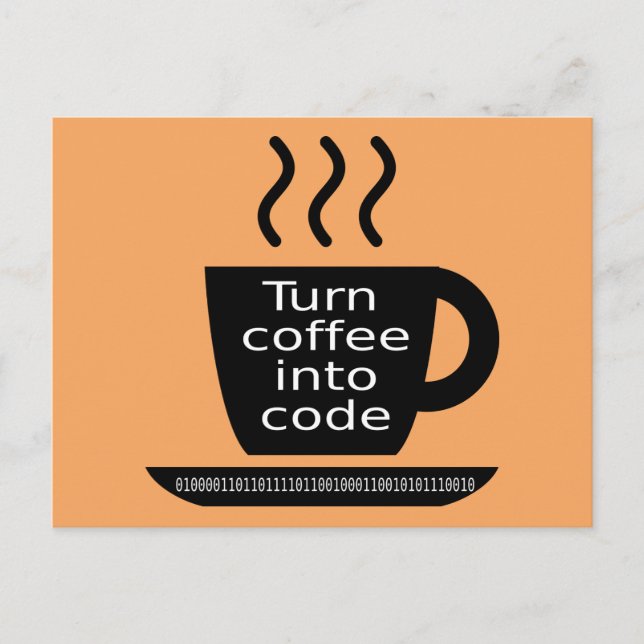 Cool Programmer Geek Coffee Addiction Postcard (Front)