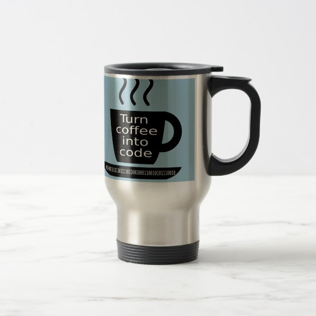 Cool Programmer Geek Coffee Addiction Travel Mug (Right)