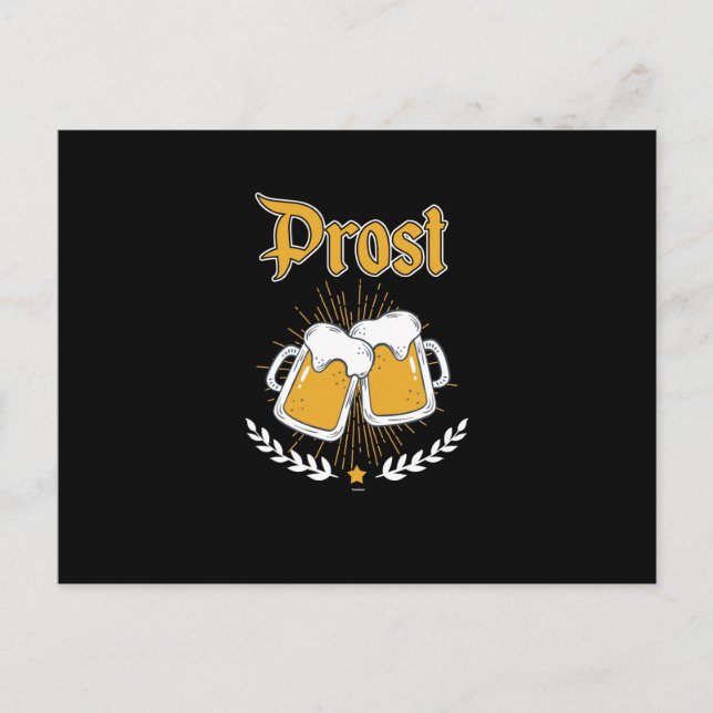 Cool Prost Oktoberfest Beer Festival German Bier Holiday Postcard (Front)