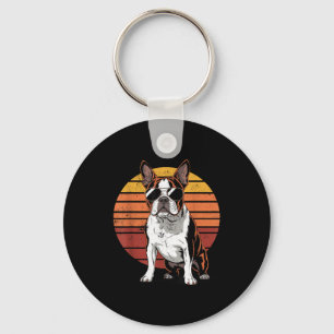 Cool proud boston terrier men women vintage dog keychain