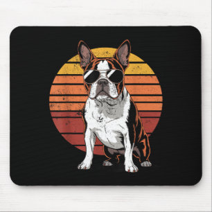 Cool proud boston terrier men women vintage dog mouse pad
