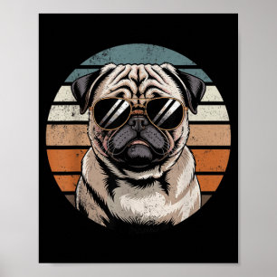 Cool Proud Pug Men Women Vintage Dog Owners Poster