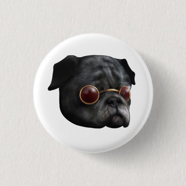 Cool Pug badge 1 Inch Round Button (Front)