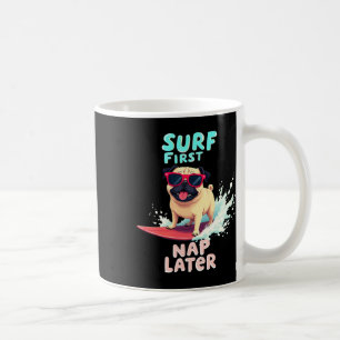 Cool Pug Surfing Dog  Coffee Mug
