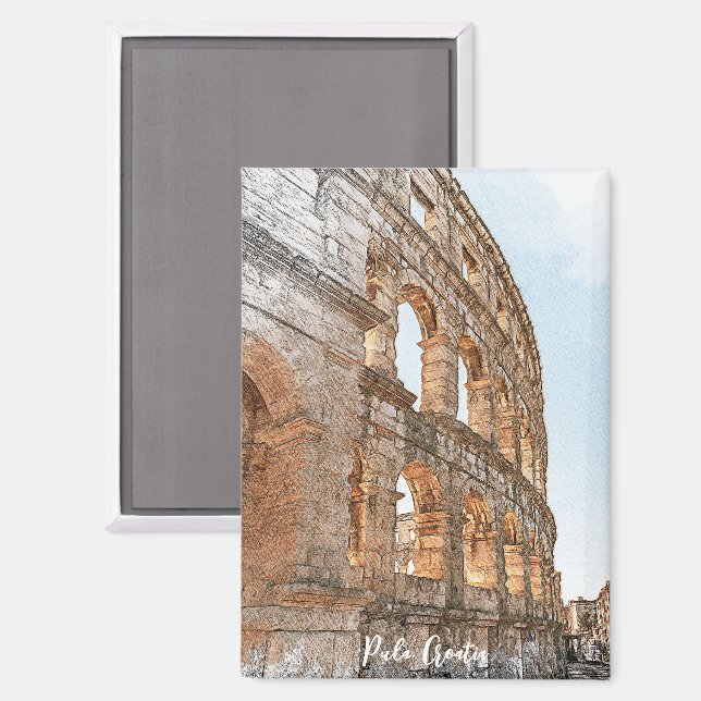 Cool Pula Croatia City Landmark Travel Magnet (Front/Back)