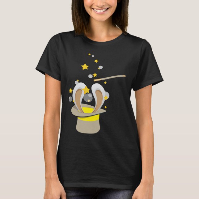 Cool Pulling A Rabbit Out Of The Hat Magicians T-Shirt (Front)