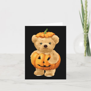 Cool Pumpkin And Bear For Halloween  Card