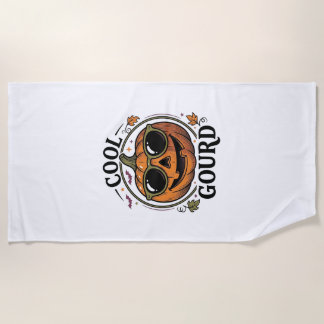Cool Pumpkin Shirt Vintage Engraved Halloween Sung Beach Towel