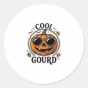 Cool Pumpkin Shirt Vintage Engraved Halloween Sung Classic Round Sticker