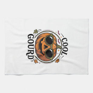 Cool Pumpkin Shirt Vintage Engraved Halloween Sung Kitchen Towel