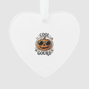 Cool Pumpkin Shirt Vintage Engraved Halloween Sung Ornament