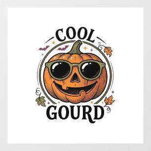 Cool Pumpkin Shirt Vintage Engraved Halloween Sung Window Cling