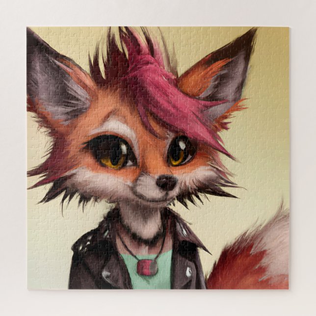 Cool Punk Rock Fox Teenager Jigsaw Puzzle (Vertical)