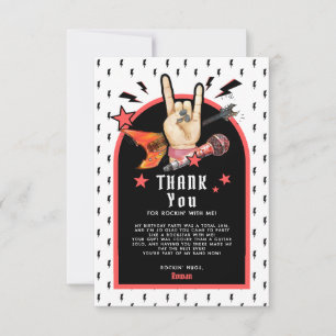 Cool Punk Rockstar Birthday Thank You Card