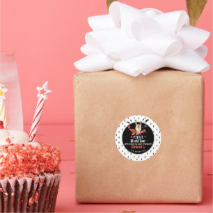 Cool Punk Rockstar First Birthday Classic Round Sticker