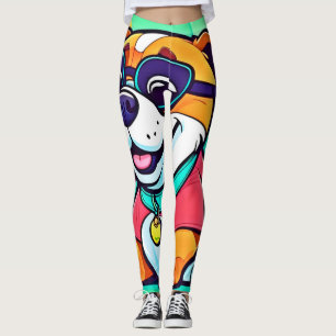 Cool Pup Cartoon Style Artwork Leggings
