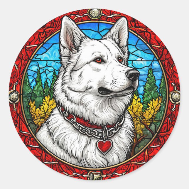 Cool Purebred Dog Classic Round Sticker (Front)