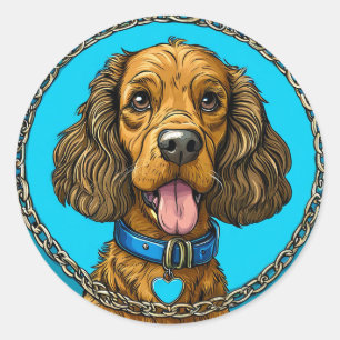 Cool Purebred Dog Classic Round Sticker