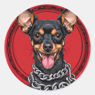 Cool Purebred Dog Classic Round Sticker