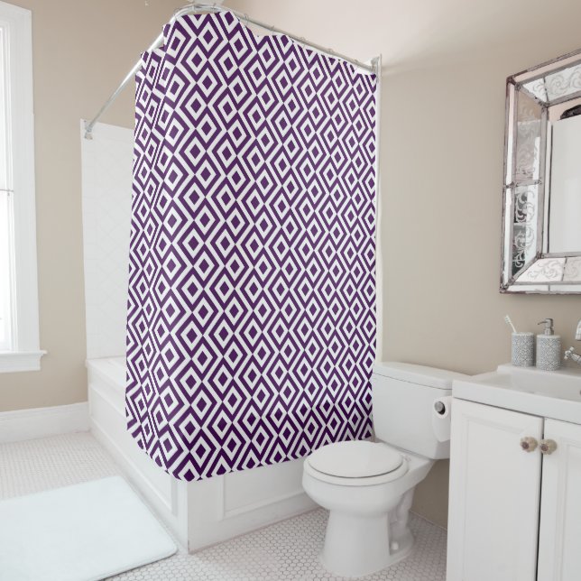 Cool Purple and White Geometric Meander (In Situ)