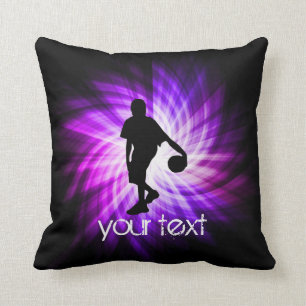 Cool Purple Basketball Throw Pillow