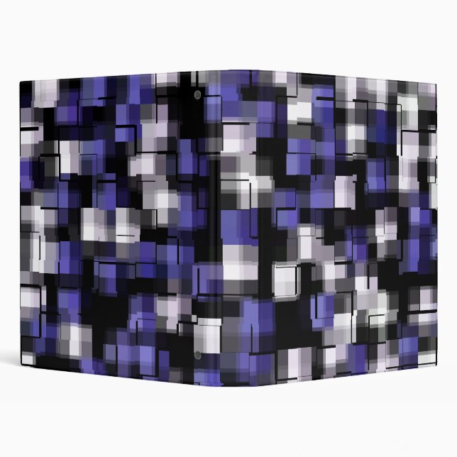 COOL Purple Black White Abstract Plaid Binder (Background)