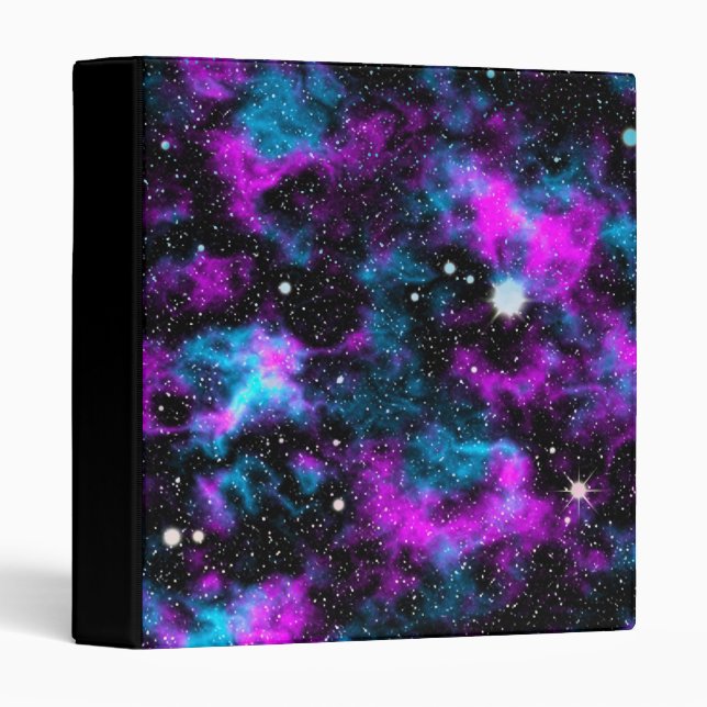 Cool Purple Blue Galaxy Space Stars Binder (Front/Spine)