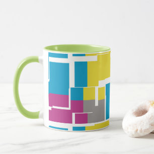 COOL Purple Blue Yellow Grey Pattern Mug