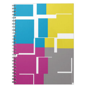COOL Purple Blue Yellow Grey Pattern Notebook