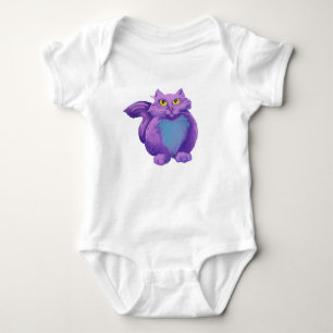 Cool purple cat one-piece Baby Bodysuit