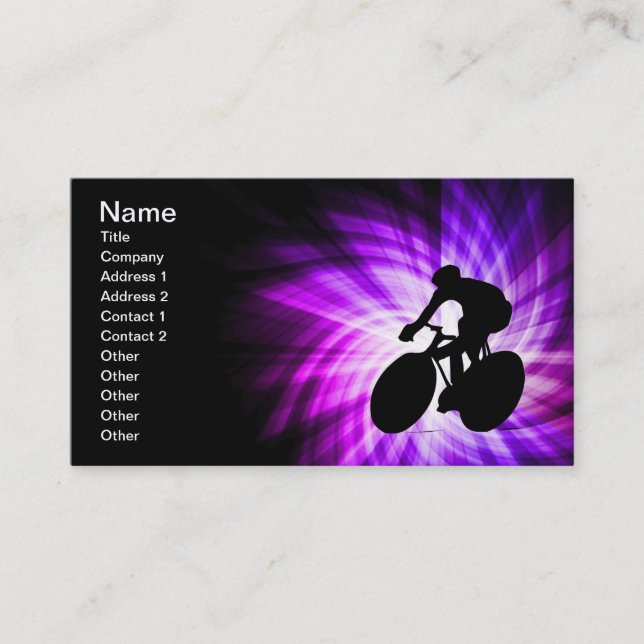 Cool Purple Cycling Business Card (Front)