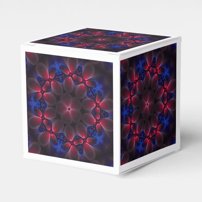 Cool Purple Digital Fractal Art Favor Box (Front Side)