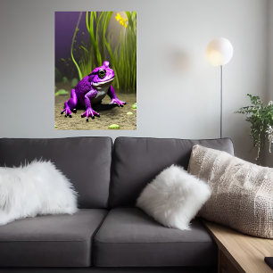 Cool Purple  frog   AI Art  Poster