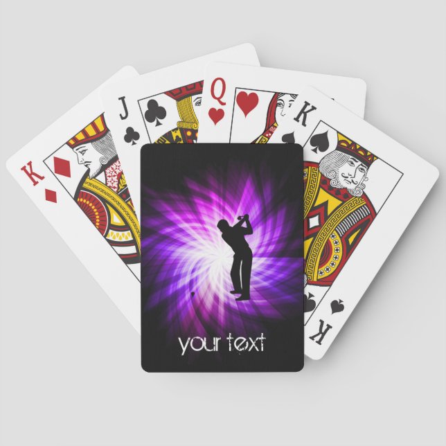 Cool Purple Golf Playing Cards (Back)