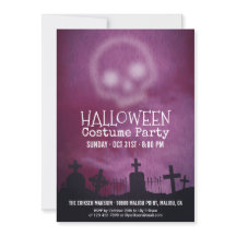 Cool Purple Halloween Costume Fête Invitation