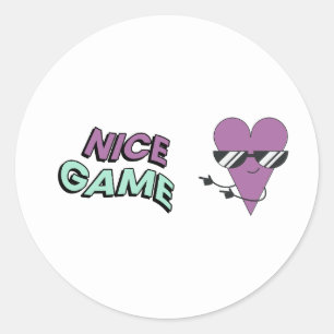Cool Purple Heart Sticker – Nice Game Retro Gaming