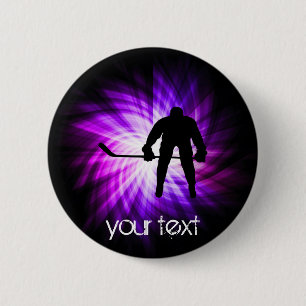 Cool Purple Hockey 2 Inch Round Button