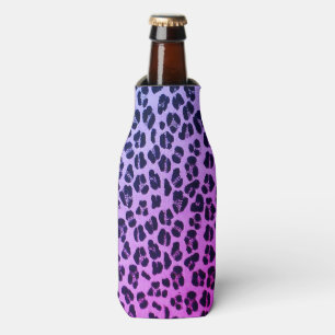 Cool Purple Leopard Print Bottle Cooler