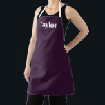 Cool Purple Modern Minimalist Trendy Personalized Apron<br><div class="desc">The Cool Purple Modern Minimalist Trendy Personalized Apron is an excellent choice for a personalized gift, especially for women who enjoy spending time in the kitchen. This custom apron is designed specifically for mothers, making it an ideal choice for a unique Mother's Day gift. Its stylish and trendy purple colour...</div>