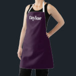 Cool Purple Modern Minimalist Trendy Personalized Apron<br><div class="desc">The Cool Purple Modern Minimalist Trendy Personalized Apron is an excellent choice for a personalized gift, especially for women who enjoy spending time in the kitchen. This custom apron is designed specifically for mothers, making it an ideal choice for a unique Mother's Day gift. Its stylish and trendy purple colour...</div>