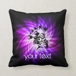 Cool Purple Paintball Throw Pillow