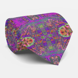 Cool Purple Panoramic Garden Flowers View Tie