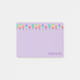 Cool Purple Popsicle Pattern Back To School Post-it Notes