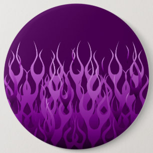 Cool Purple Racing Flames Design 6 Inch Round Button