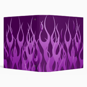 Cool Purple Racing Flames Design Binder