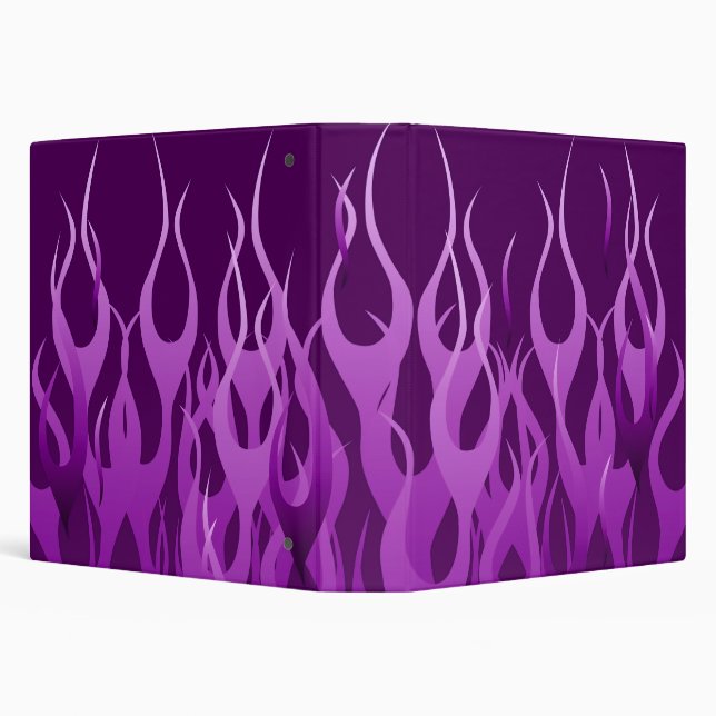 Cool Purple Racing Flames Design Binder (Background)