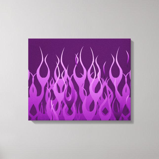 Cool Purple Racing Flames Design Canvas Print (Front)