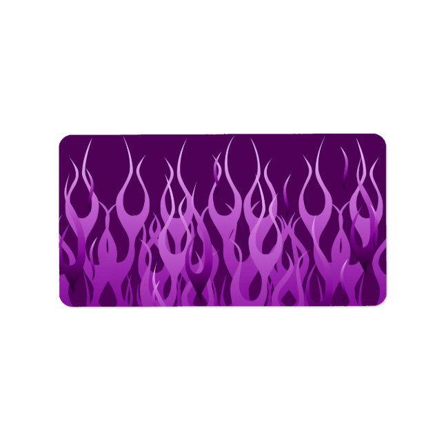 Cool Purple Racing Flames Design Label (Front)